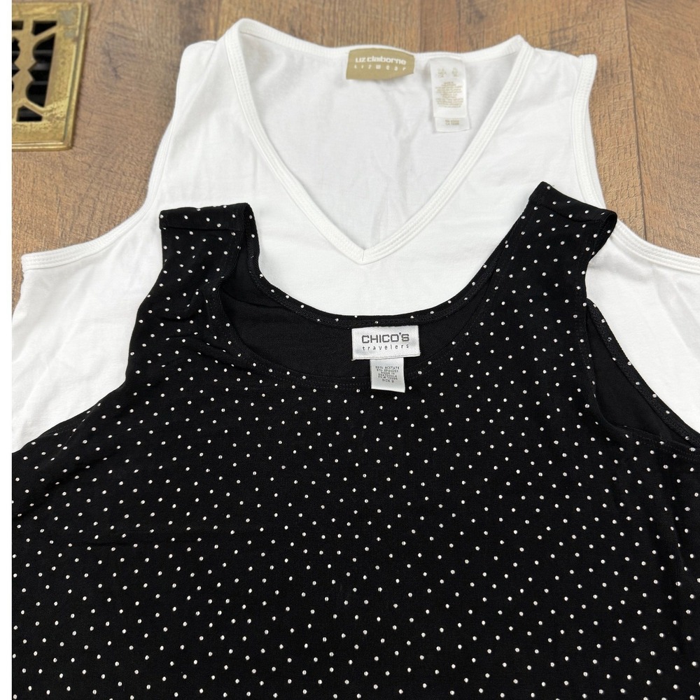 Vintage Tank Top‎ Bundle Chico's Travelers Liz Claiborne Lizwear Lot of 2 Tops